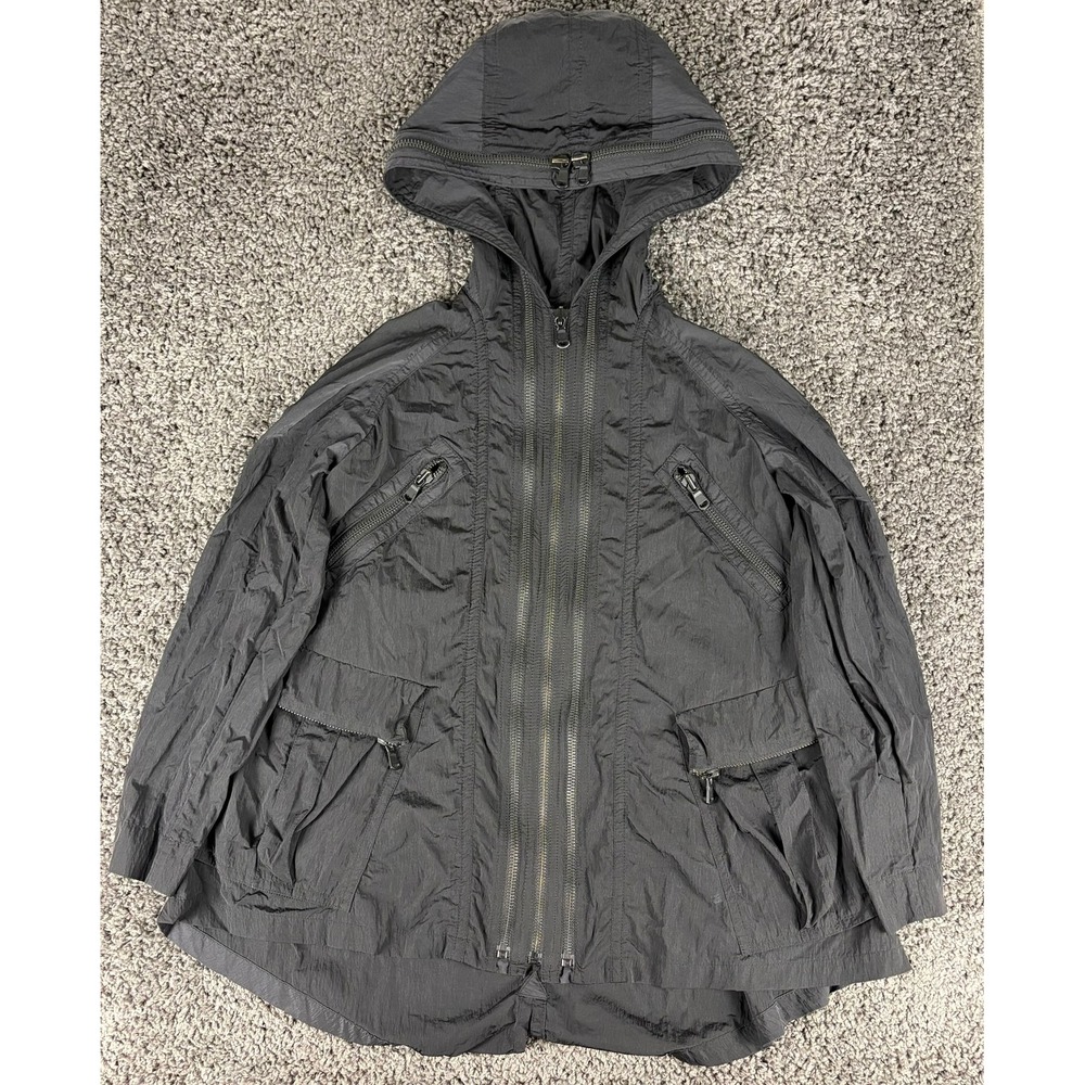AllSaints Spitalfields Womens Black Hooded Utility Jacket Triple Zip Fishtail 6